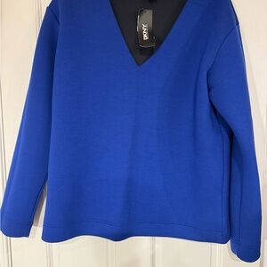 DKNY Women's Royal Blue V-Neck Sweater